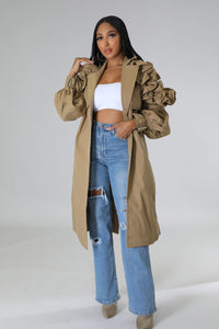 Ruffle Me Trench Coat