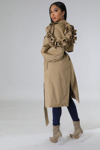 Ruffle Me Trench Coat