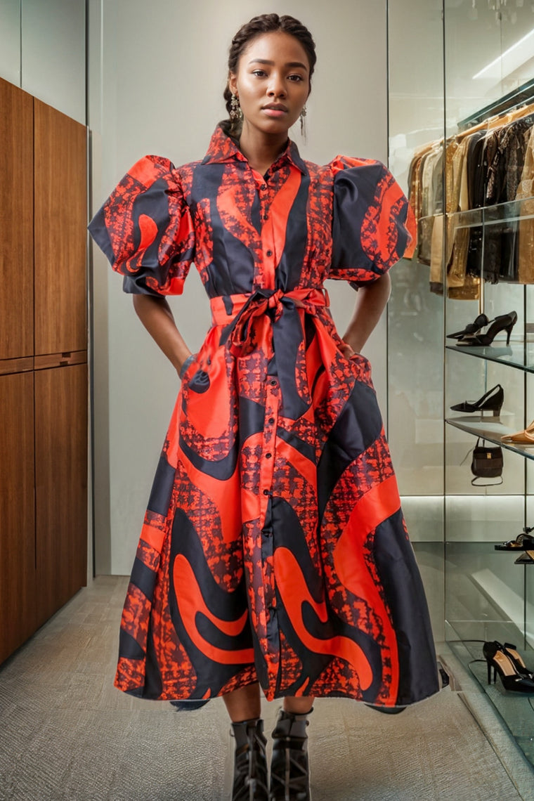 Red Swirl Dress – THRONE BY CATRINA MARIA