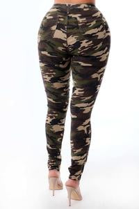 Camouflage high waist pants